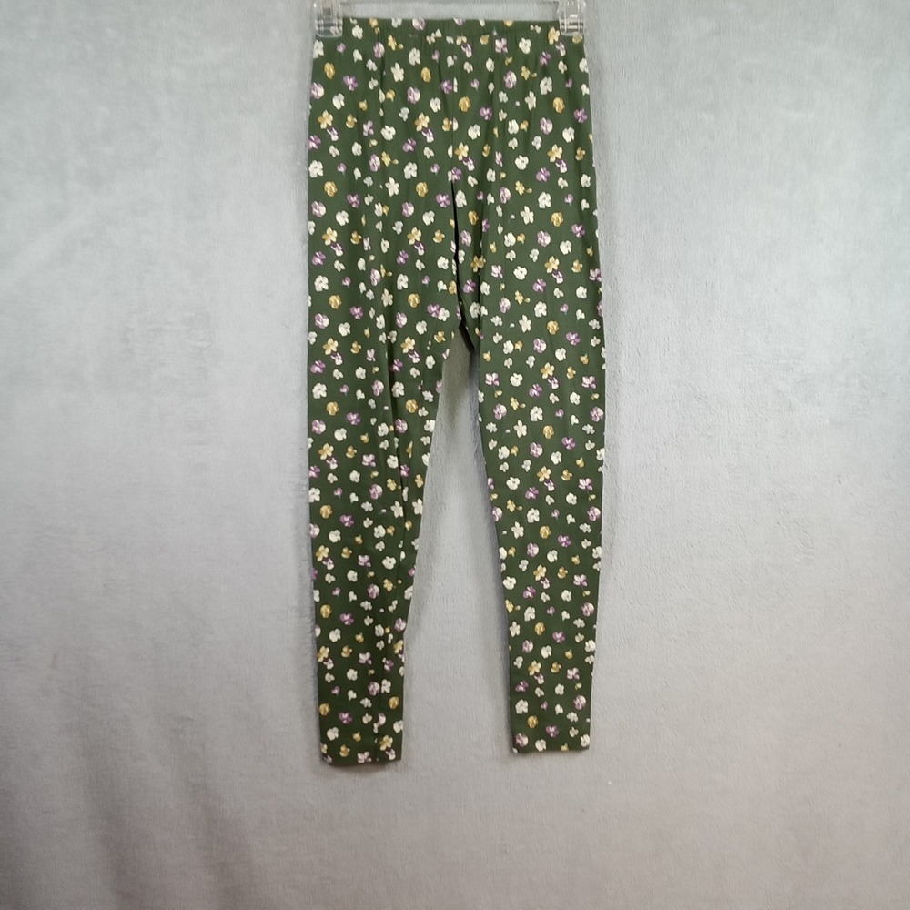 Old Navy Womens Small Green Floral Cotton‎ Spandex High Rise Leggings Pants